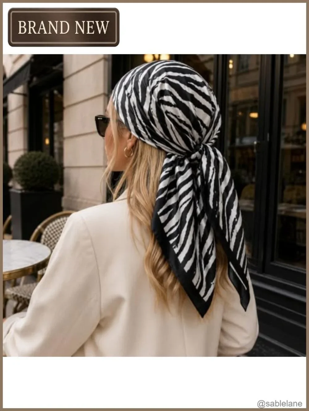 Women's Satin Square Scarf Head Wrap Bandana 35x35
